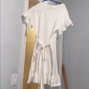 H&M white ruffle dress